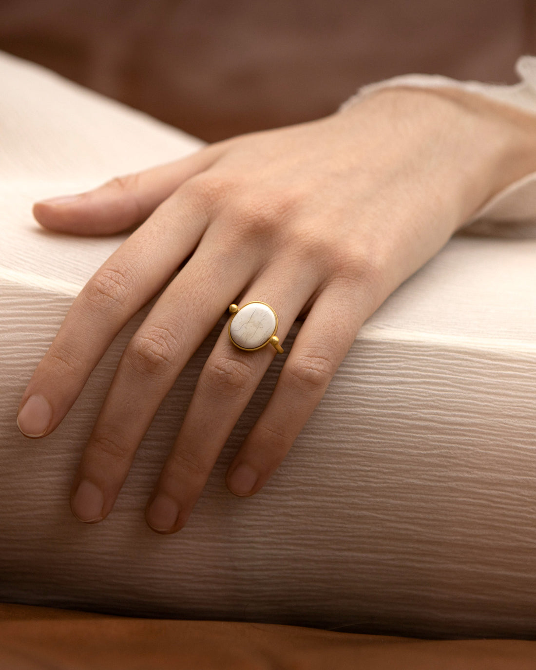 white amber ring