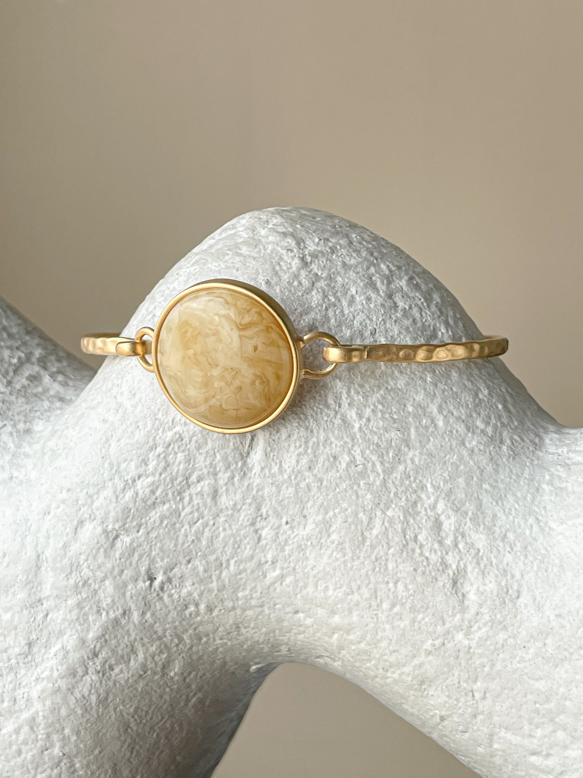 Amber bracelet - Gold plated silver - Bangle bracelet collection