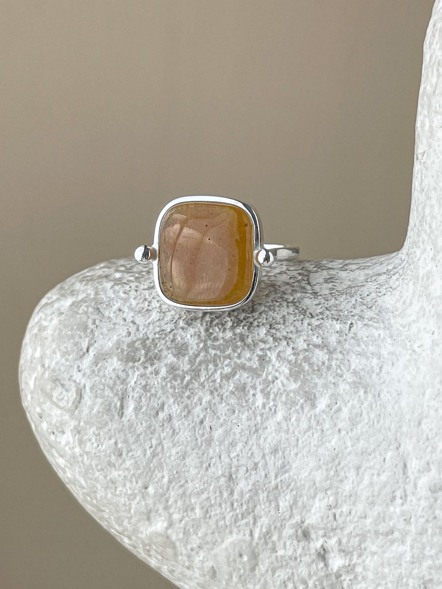 Honey amber ring - Sterling silver - Thin ring collection