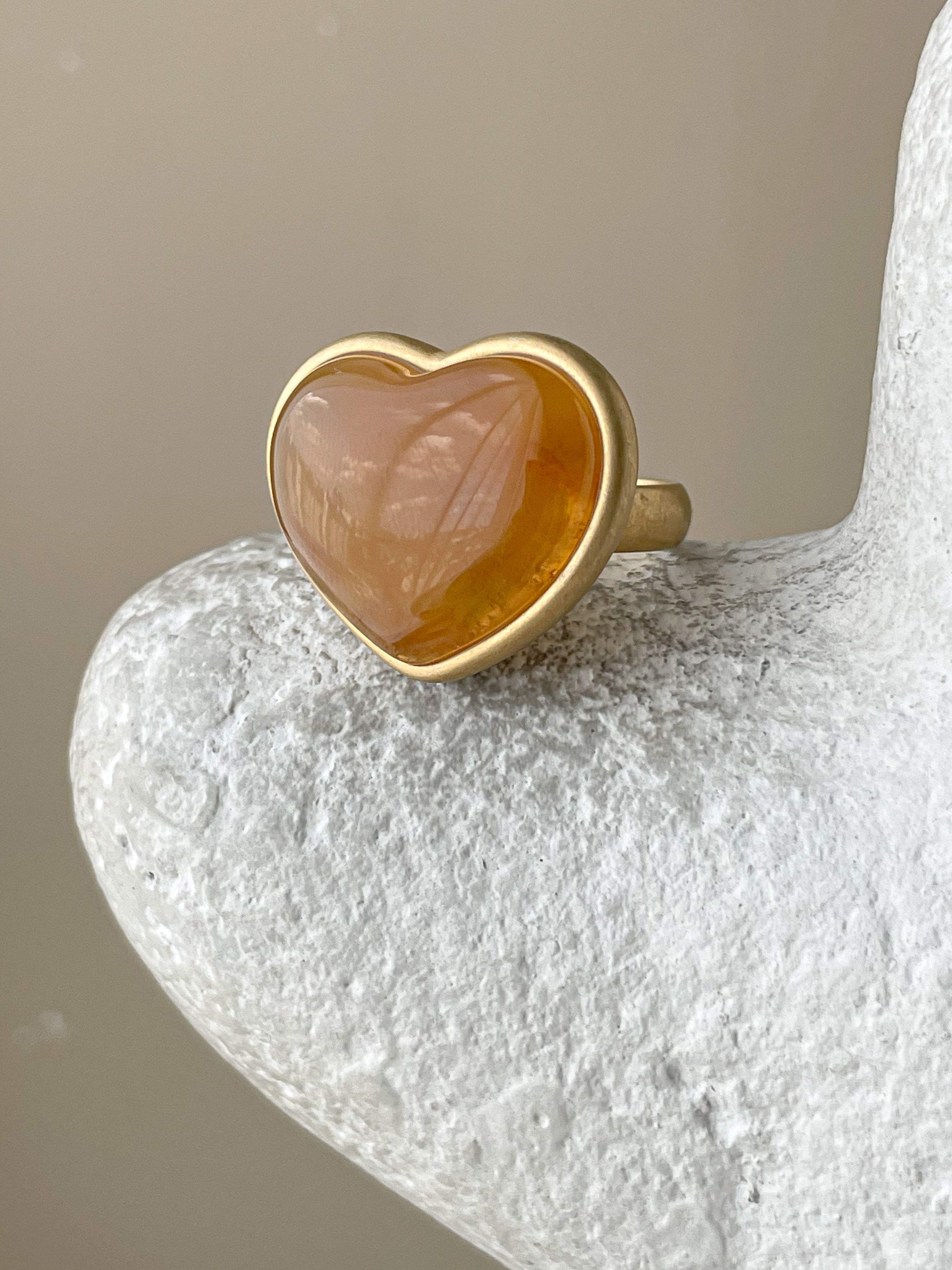 Amber clearance heart ring