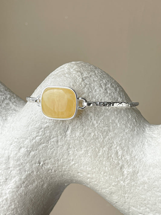 Amber bracelet - Sterling silver - Bangle bracelet collection