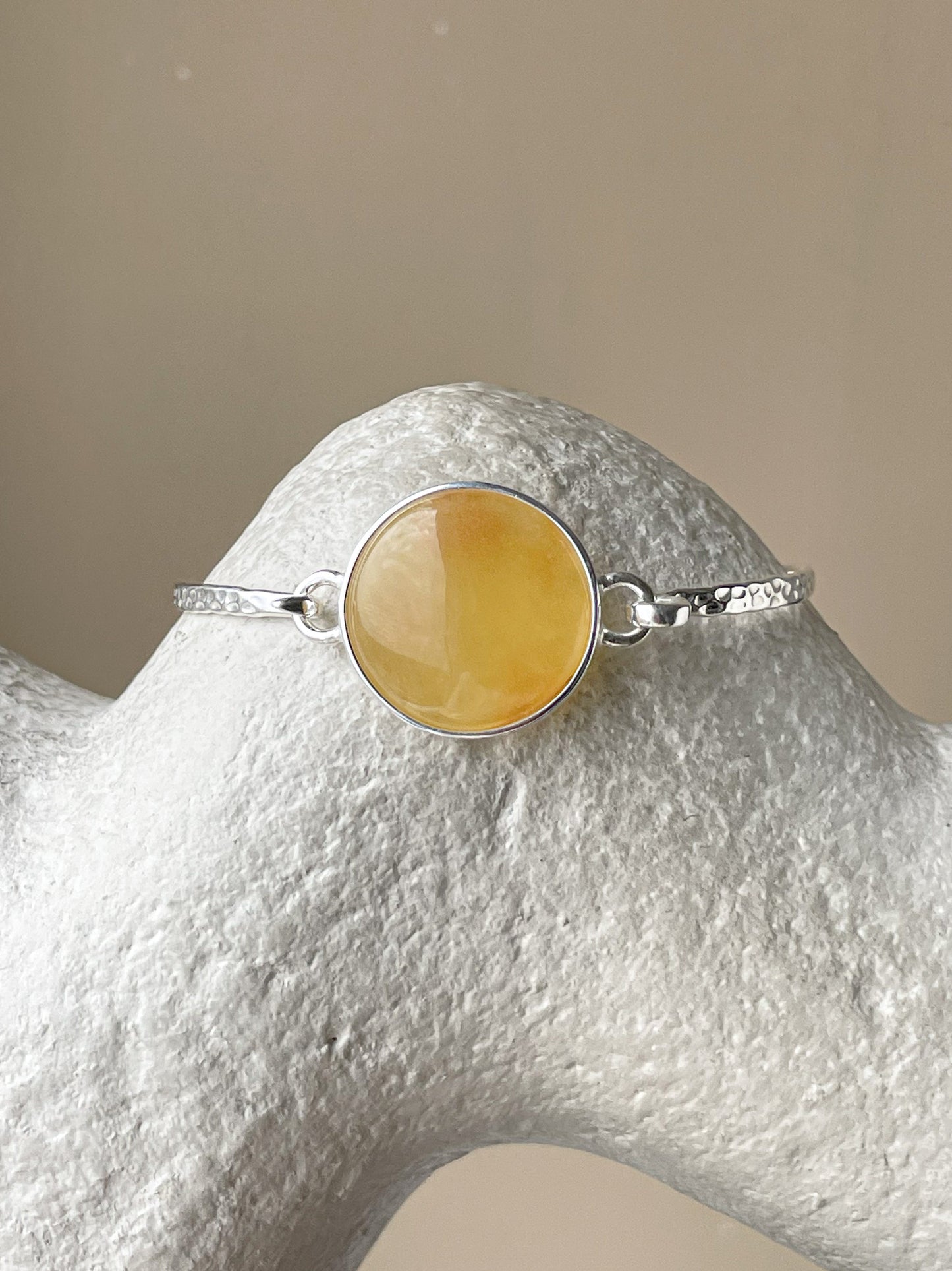 Amber bracelet - Sterling silver - Bangle bracelet collection