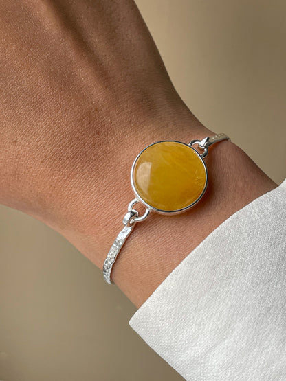 Amber bracelet - Sterling silver - Bangle bracelet collection